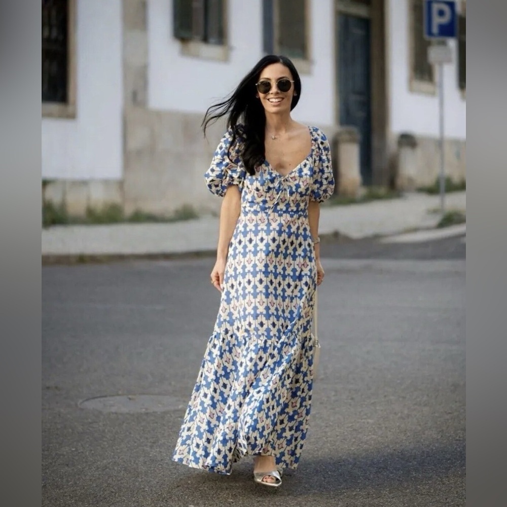 Bloggers Favorite Zara Geometric Maxi Dress XL NWT - Picture 4 of 14